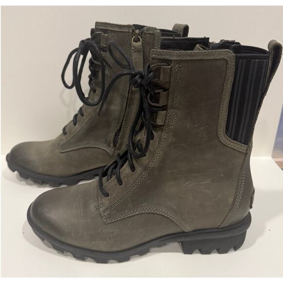 SOREL Phoenix Alpine Tundra Lace-Up Waterproof Boots Combat Leather Size 8 - Picture 1 of 7